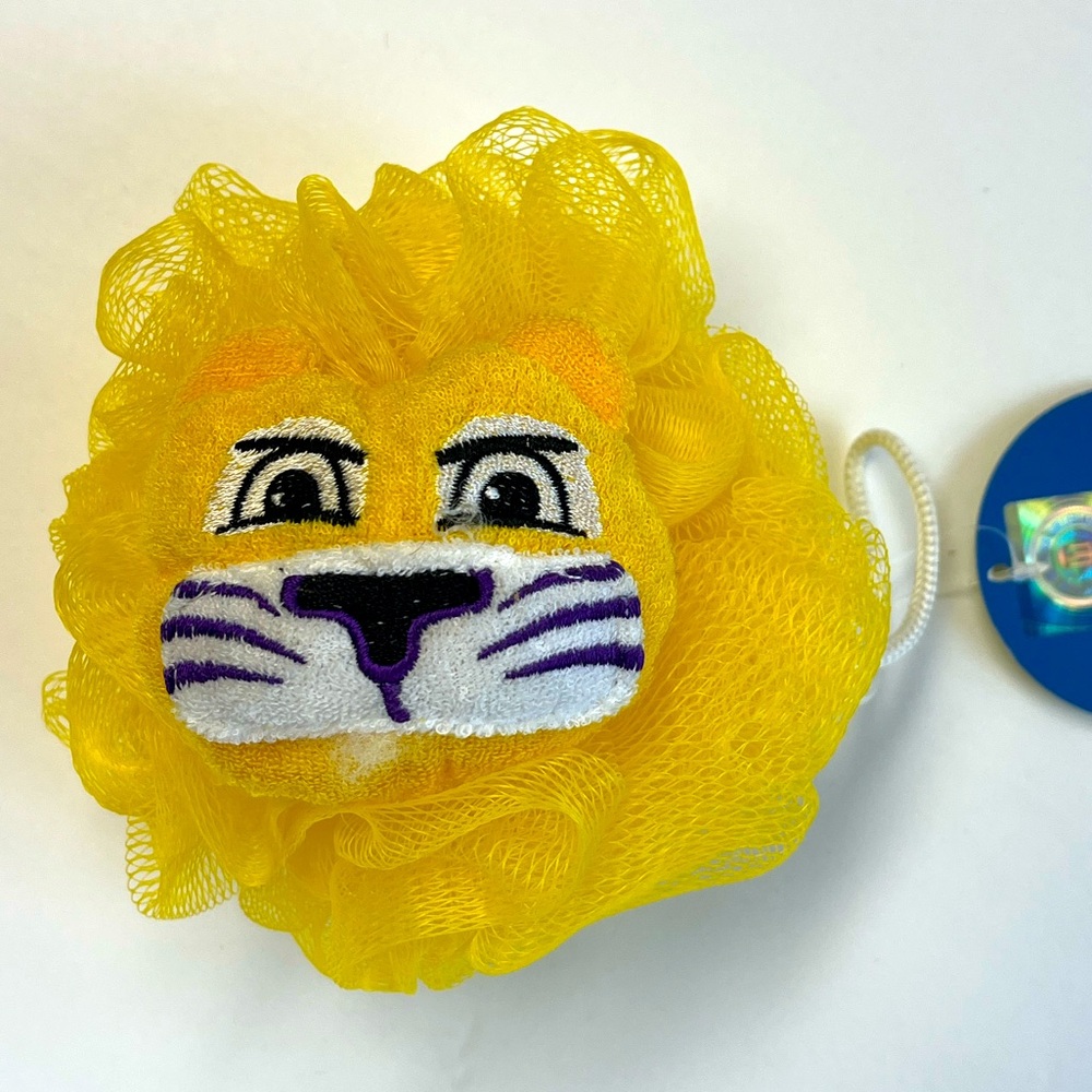 LSU bath sponge NWT, 100% Polyester, official licensed product. Approx: 5” Geaux